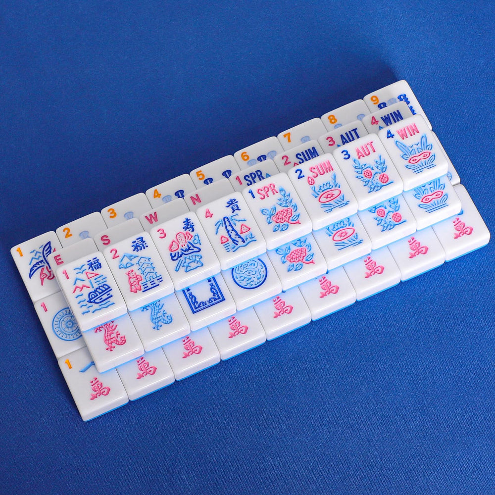 Space-saving, tile-only setup from GUSTARIA Mahjong set.