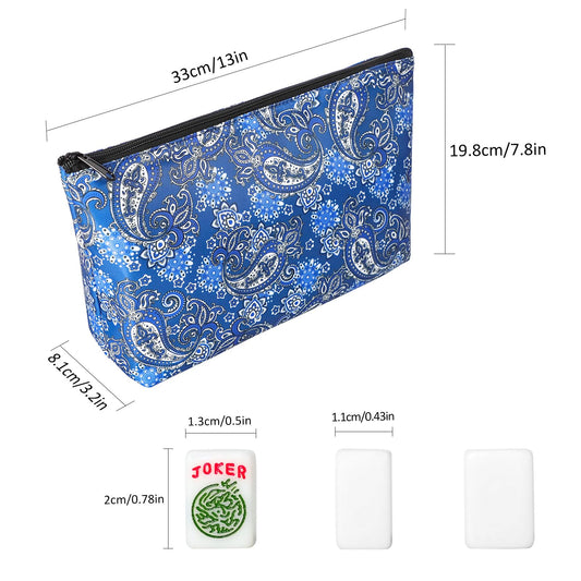 GUSTARIA blue printed travel bag shown for portable storage