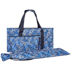 GUSTARIA Empty Mahjong Bag with blue print exterior for stylish transport of a complete set.