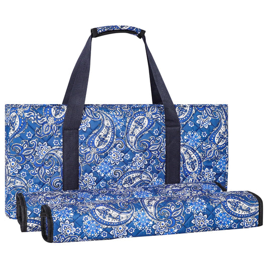 GUSTARIA empty mahjong bag with blue print offers portable storage for an American set.
