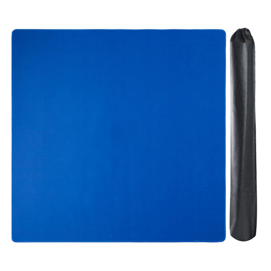 GUSTARIA large mahjong mat blue flatlay with slip-resistant surface.
