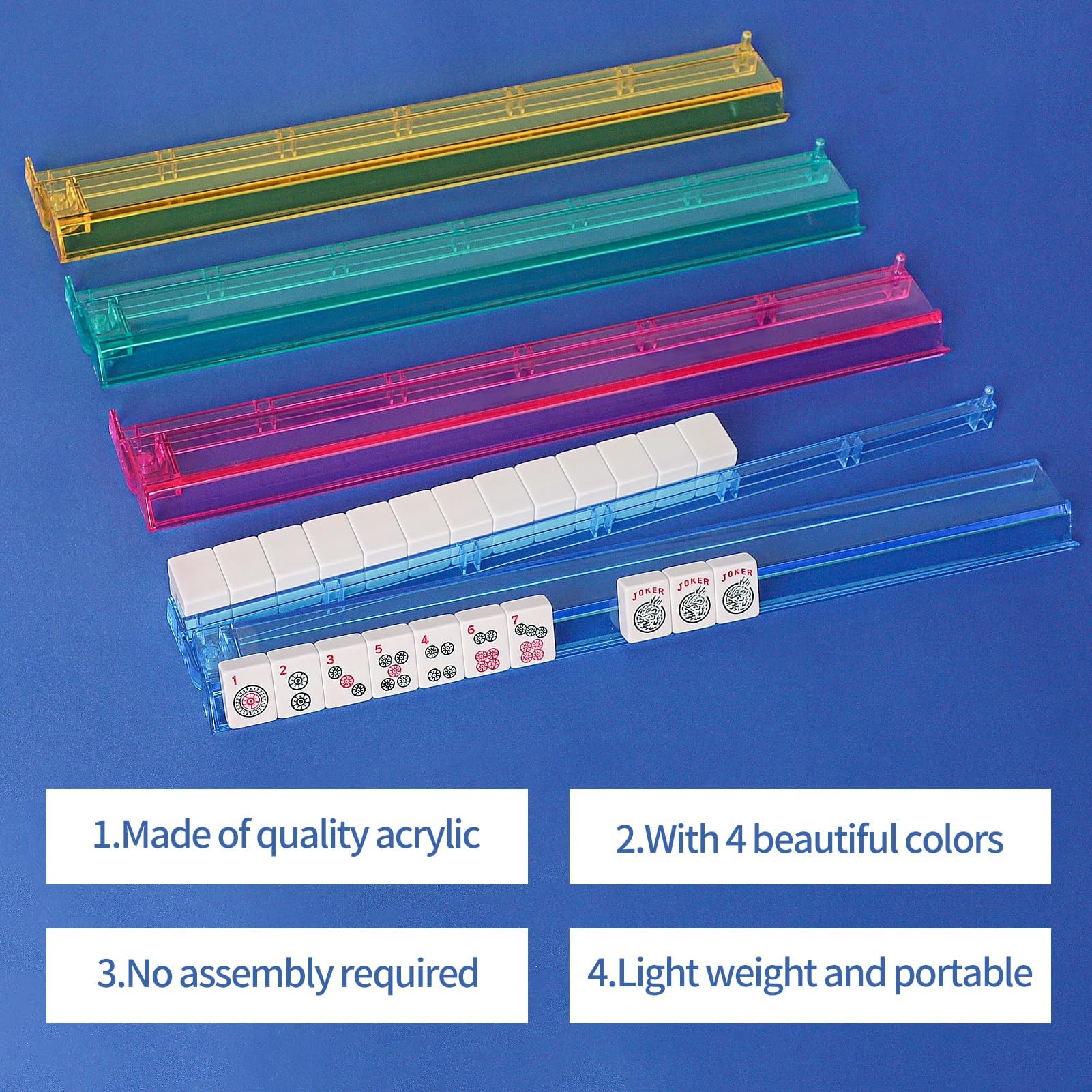 GUSTARIA colorful 4-pack rack set offers quick setup and easy storage.
