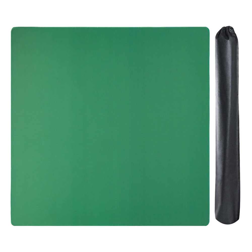 GUSTARIA mahjong mat with 3 dice offers stable, quiet gameplay on green surface.