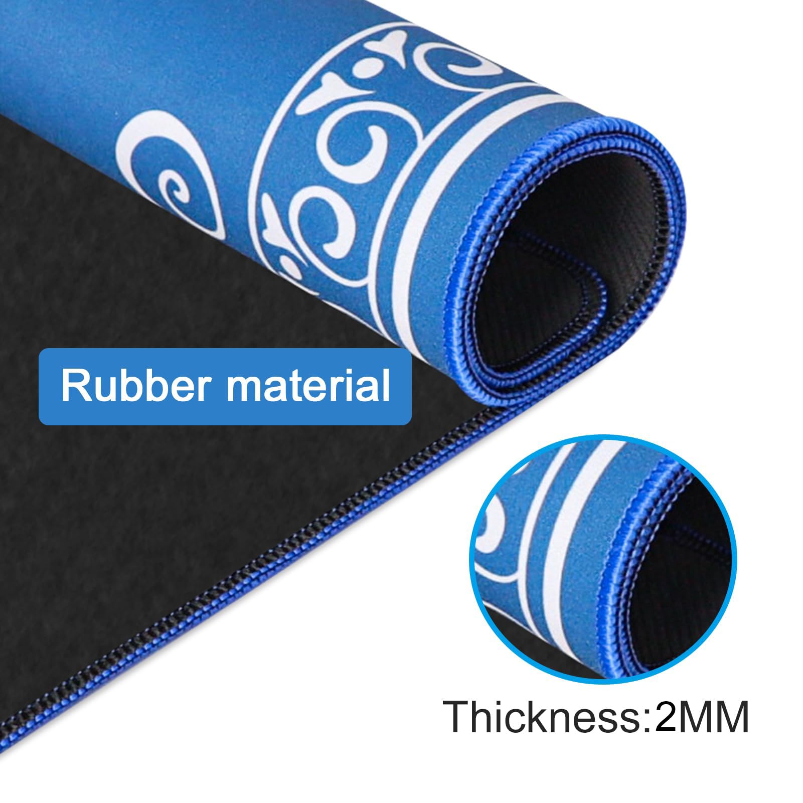 GUSTARIA Mahjong Mat non-slip rubber backing protects surfaces.