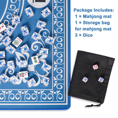 GUSTARIA Mahjong Mat on a coffee table ready for use.