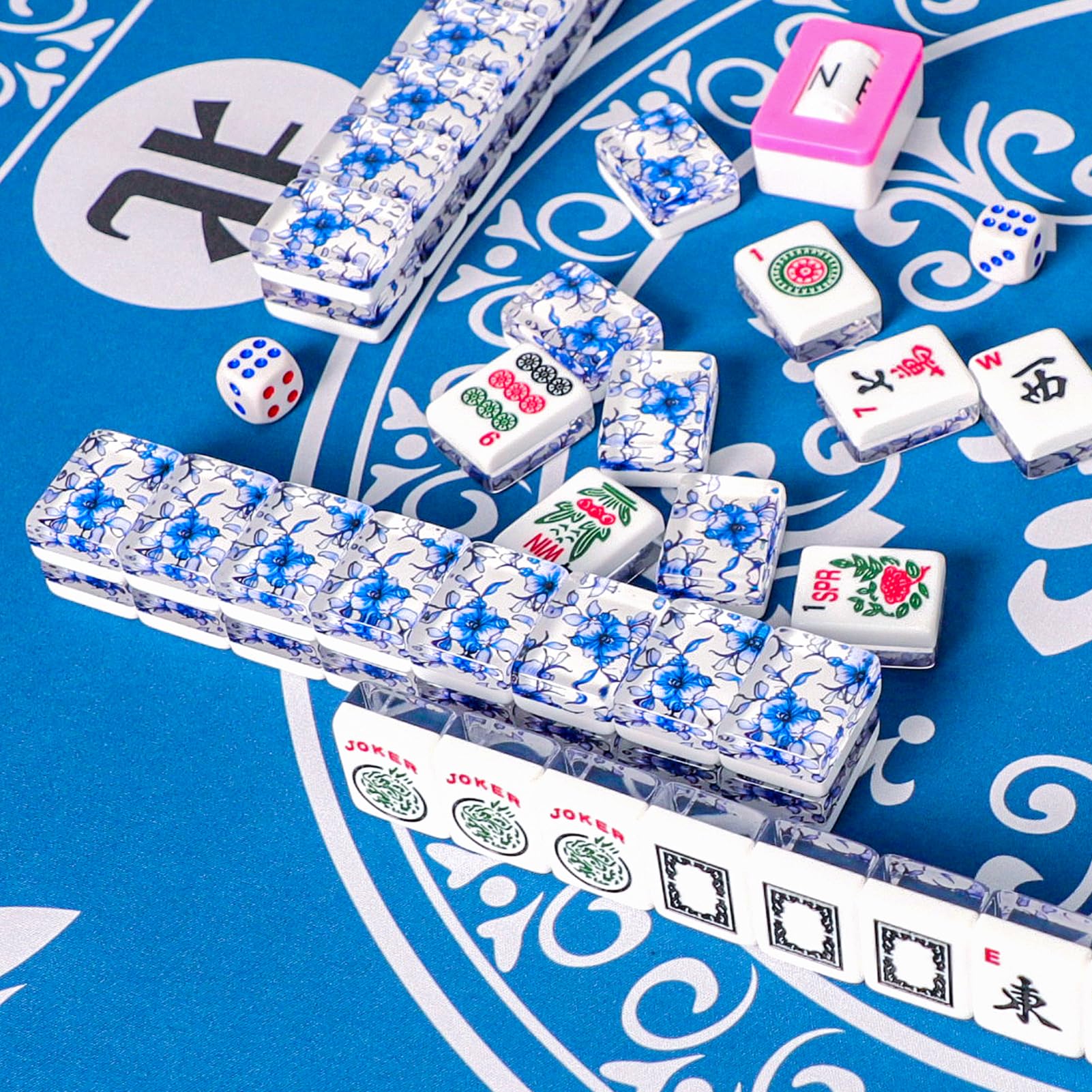 GUSTARIA Mahjong Mat fits square tables for versatile use.