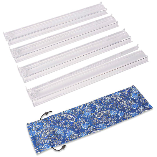 GUSTARIA Mahjong rack-pusher clear acrylic 4-pack front view for neat tile handling
