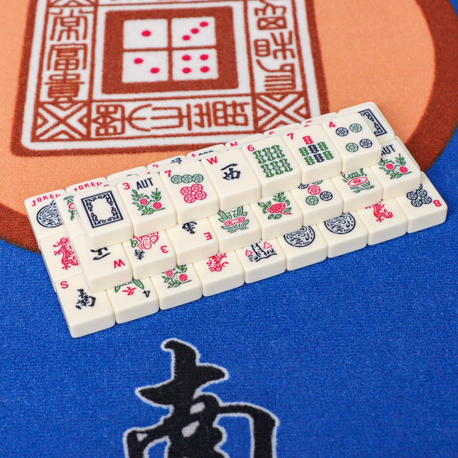 GUSTARIA mahjong tiles show dots, bams, and cracks for easy recognition.