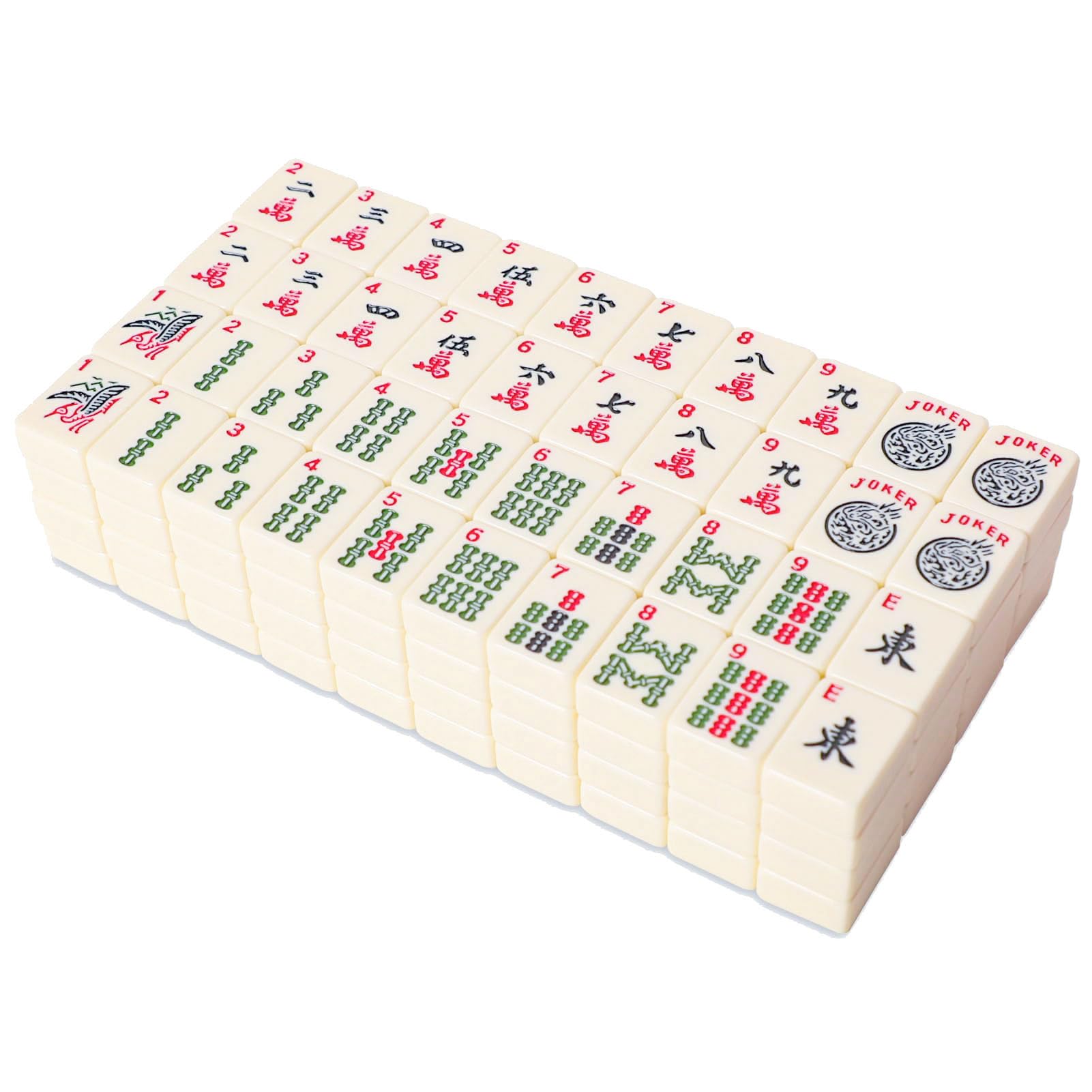 GUSTARIA mahjong tiles engraved with English letters for quick tile identification.