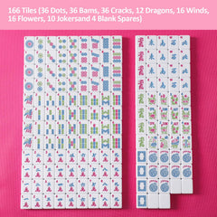 GUSTARIA 1.2-inch Mahjong tiles designed for travel and casual games in pink