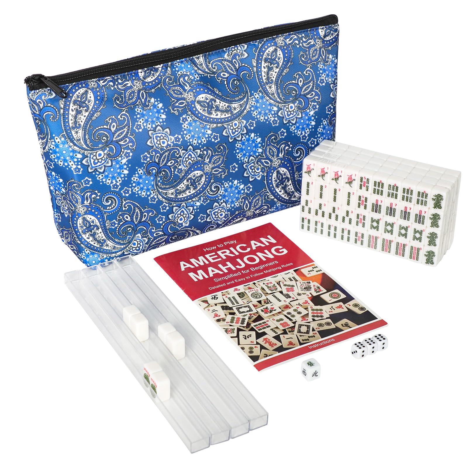 GUSTARIA mini mahjong tiles close-up with engraved numbers for easy play