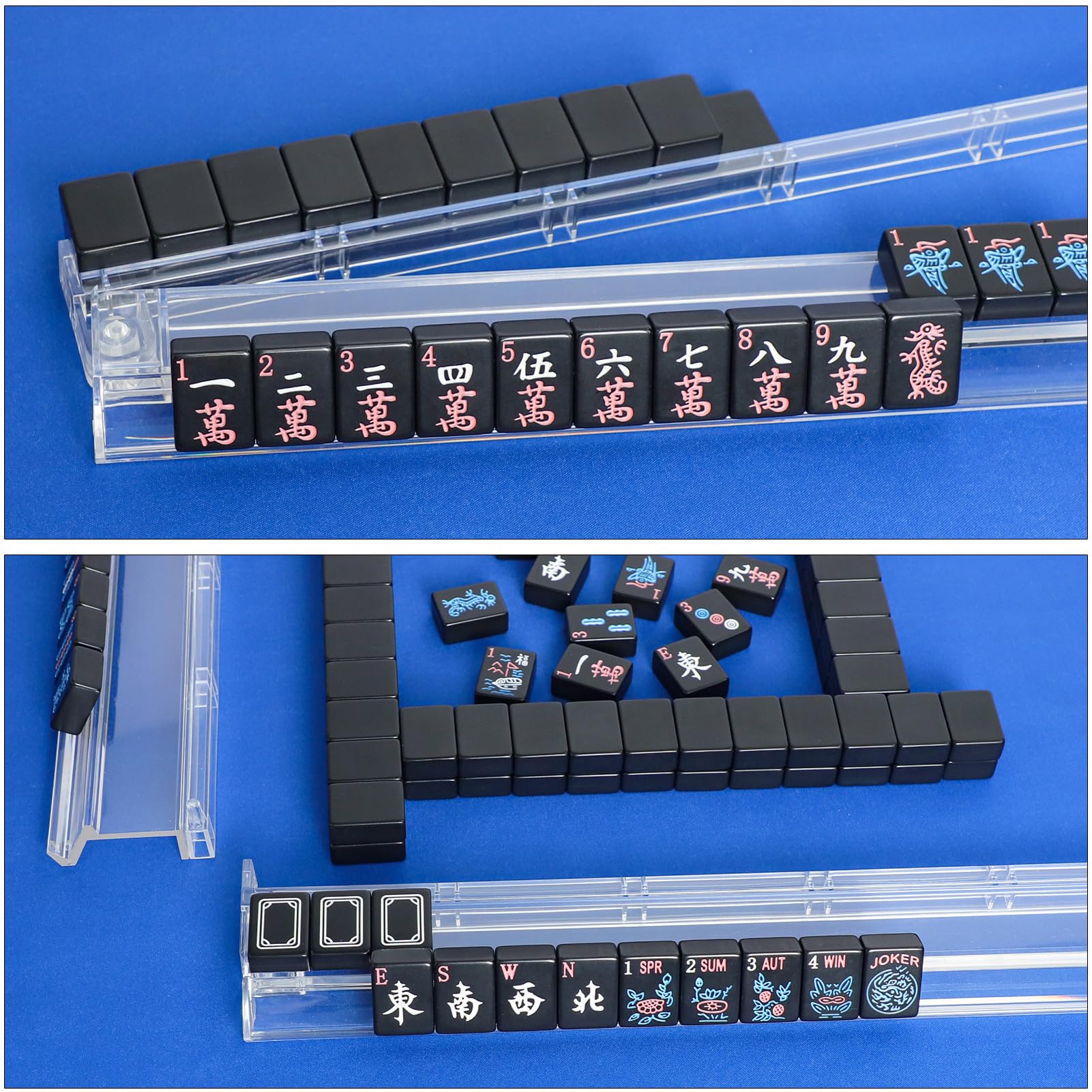 GUSTARIA Mahjong tiles showing dots, bams, and cracks forming a complete set