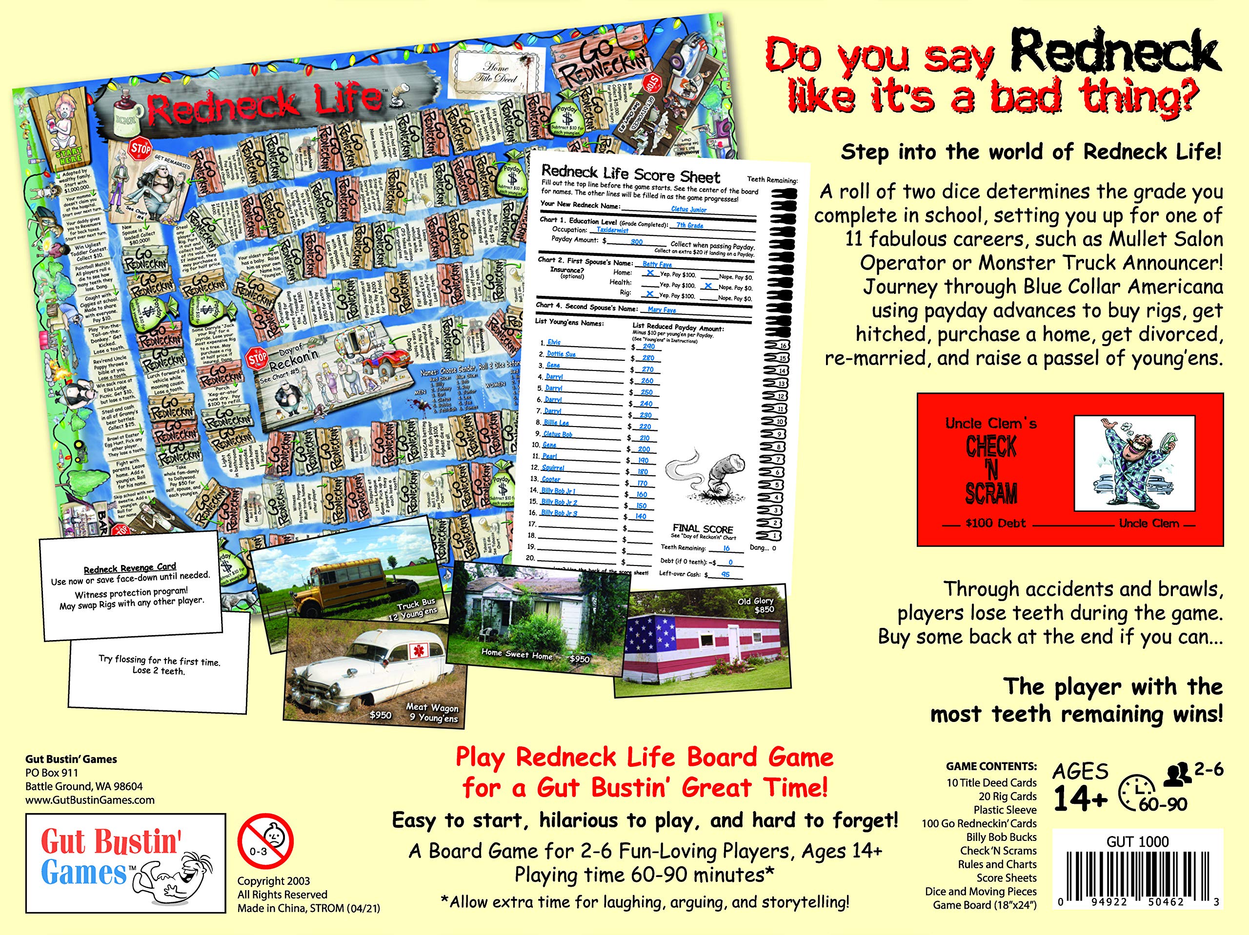 Gut Bustin' Games Redneck Life career options inspire playful roleplay and imagination.