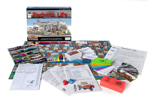 Gut Bustin' Games Redneck Life dice roll captures luck and strategy during rounds.