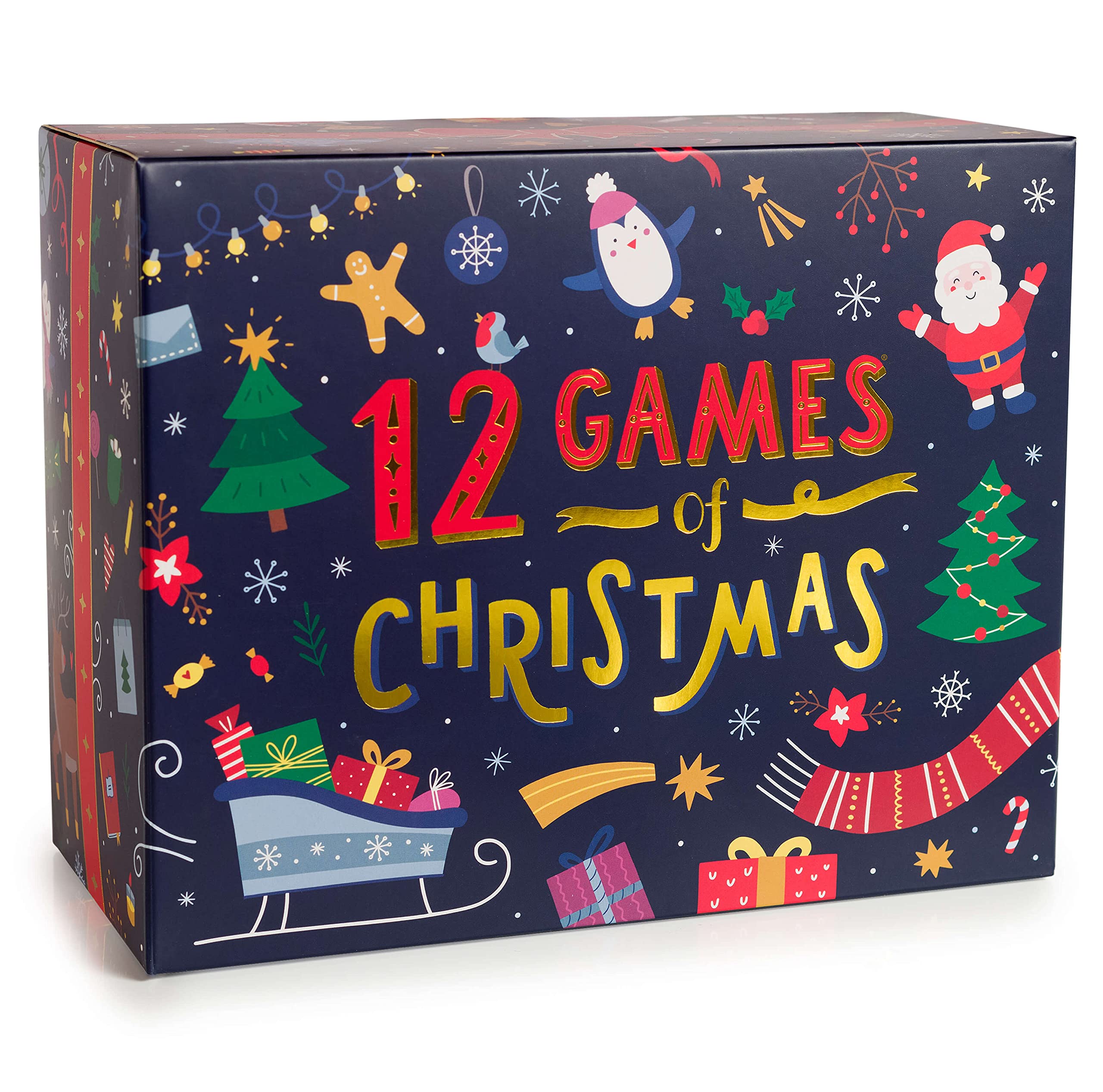 Gutter Games 12 Games of Christmas – Family Game Night Pack for All Ages | Hilarious Holiday Party Games