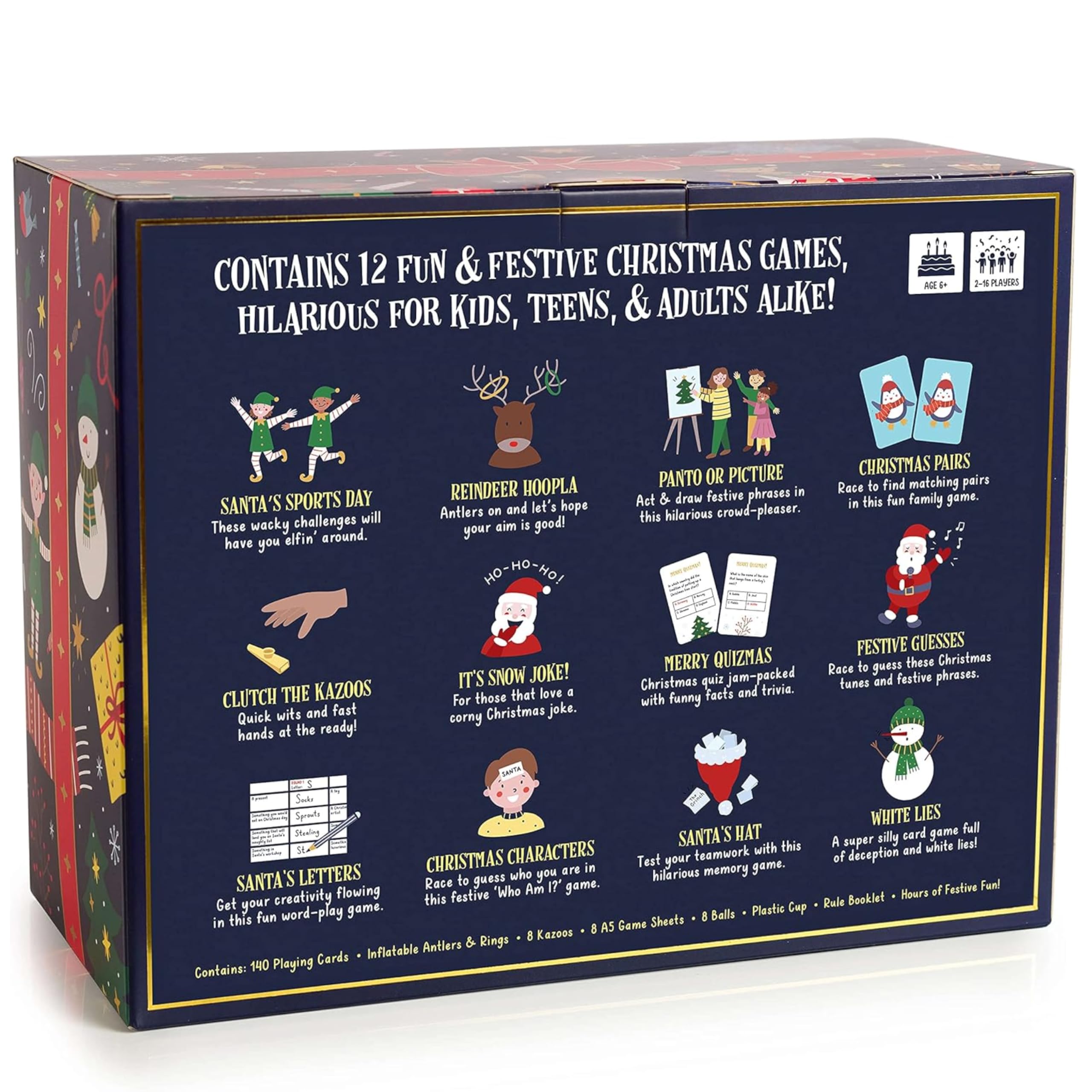 Gutter Games 12 Games of Christmas – Family Game Night Pack for All Ages | Hilarious Holiday Party Games