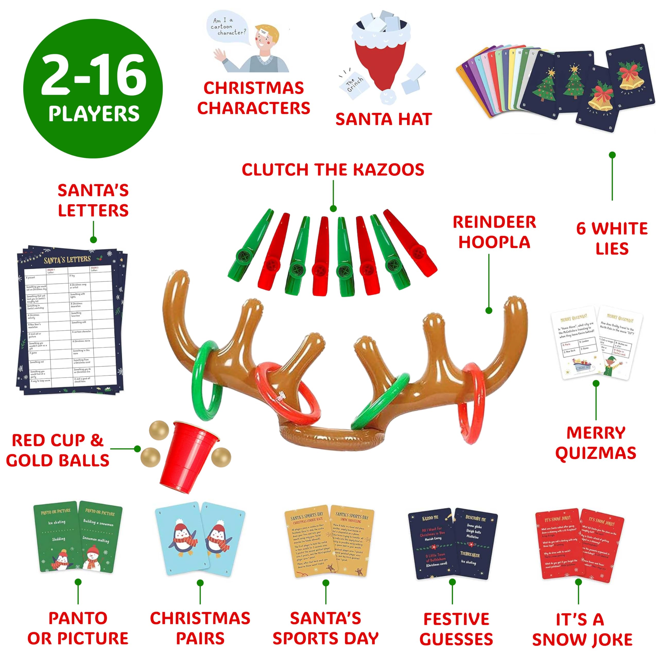 Gutter Games 12 Games of Christmas – Family Game Night Pack for All Ages | Hilarious Holiday Party Games