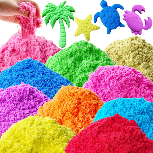 Guuozzli Play Sand with 10 colors collection inspires creative crafts and sensory play.