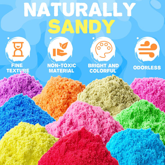 Guuozzli Play Sand vibrant colors closeup showing bright hues for arts.