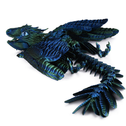 Guwewu Feathered Wyvern Azurewing dragon front view, stylish desk decor.