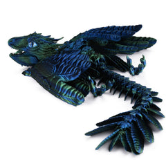 Guwewu Feathered Wyvern Azurewing dragon front view, stylish desk decor.
