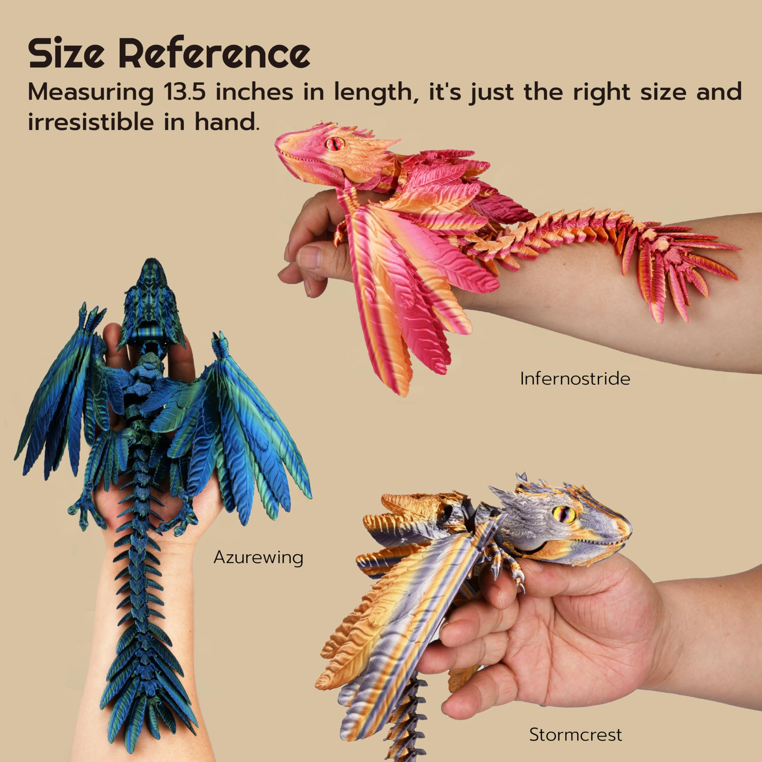 Guwewu Feathered Wyvern Dragon fidget toy for focused, mindful moments.