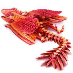 Guwewu Feathered Wyvern Dragon, 3D-printed with fine detailing for desk display.