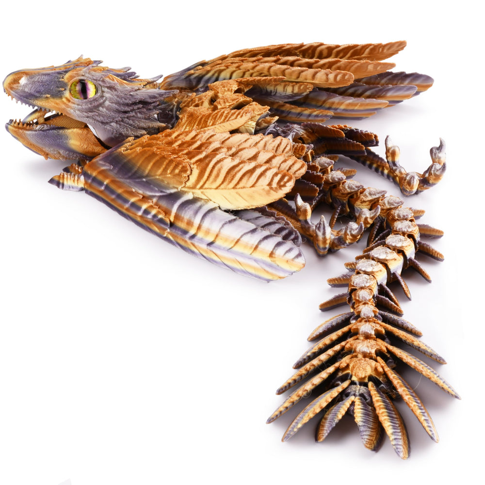 Guwewu Feathered Wyvern Dragon articulation showcases movable joints for dynamic desk poses.