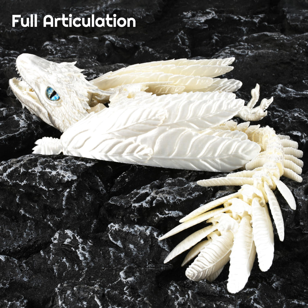 Guwewu Feathered Wyvern Dragon on a shelf enhances whimsical desk display.