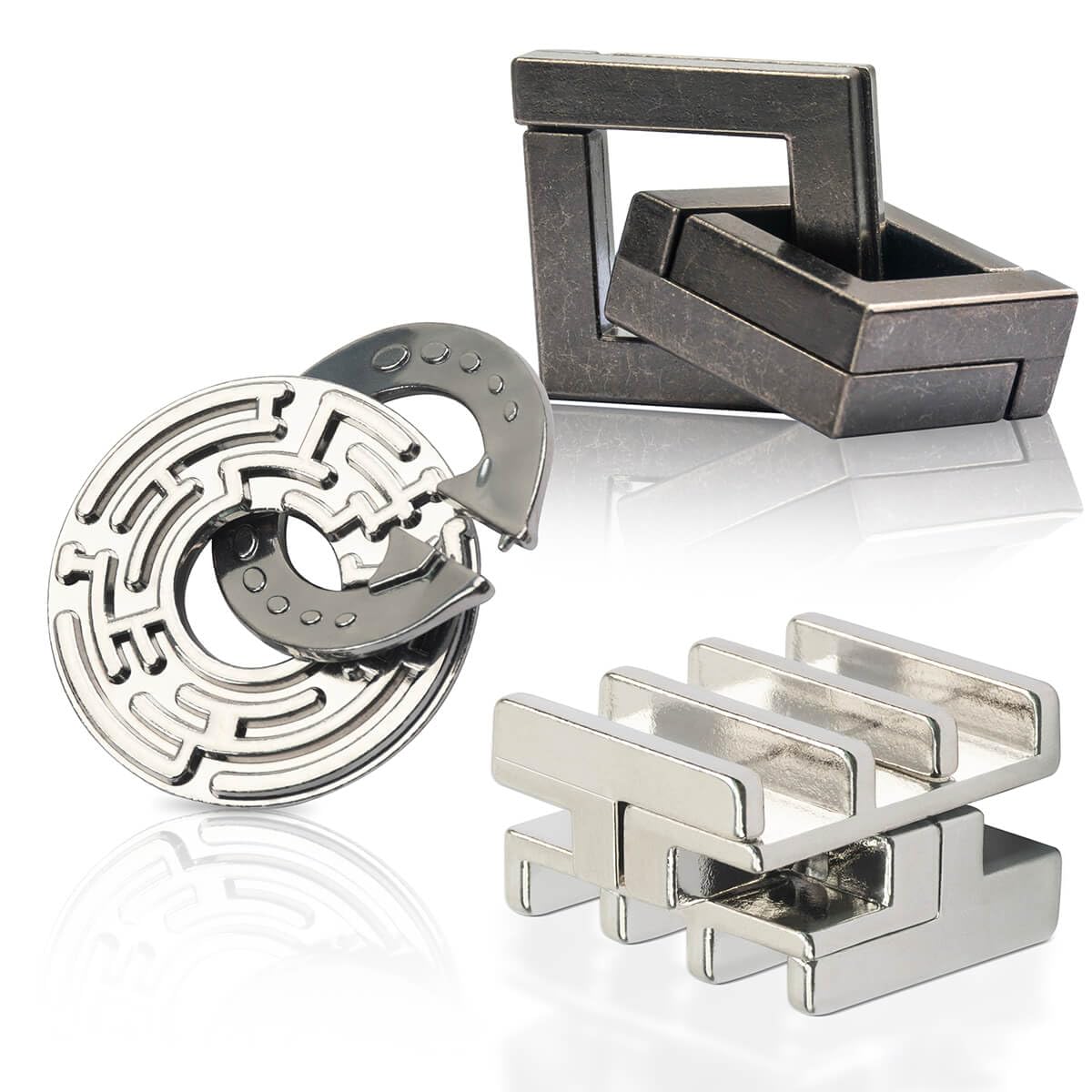 GVKES brain teaser metal 3pcs pack: durable puzzles for focused play and imagination