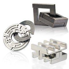 GVKES brain teaser metal 3pcs pack: durable puzzles for focused play and imagination