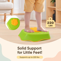 G-WING stepping stones feature non-slip bases and rounded edges for safe play.