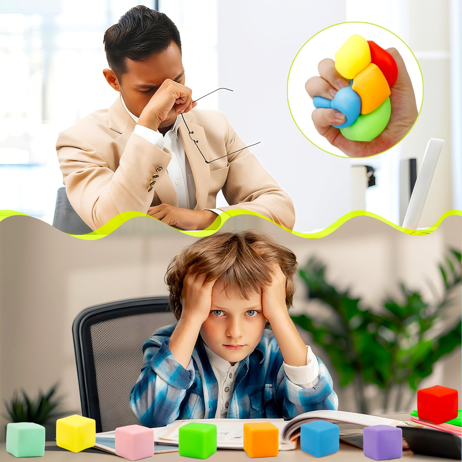GWAHSA colorful squishy cubes collection for classroom prizes and party favors