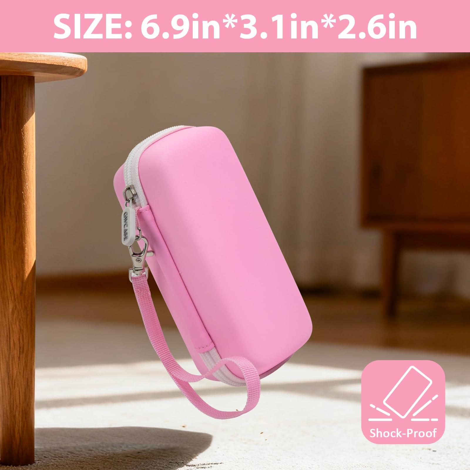 GWCASE pink zipper provides quick, secure access to contents.