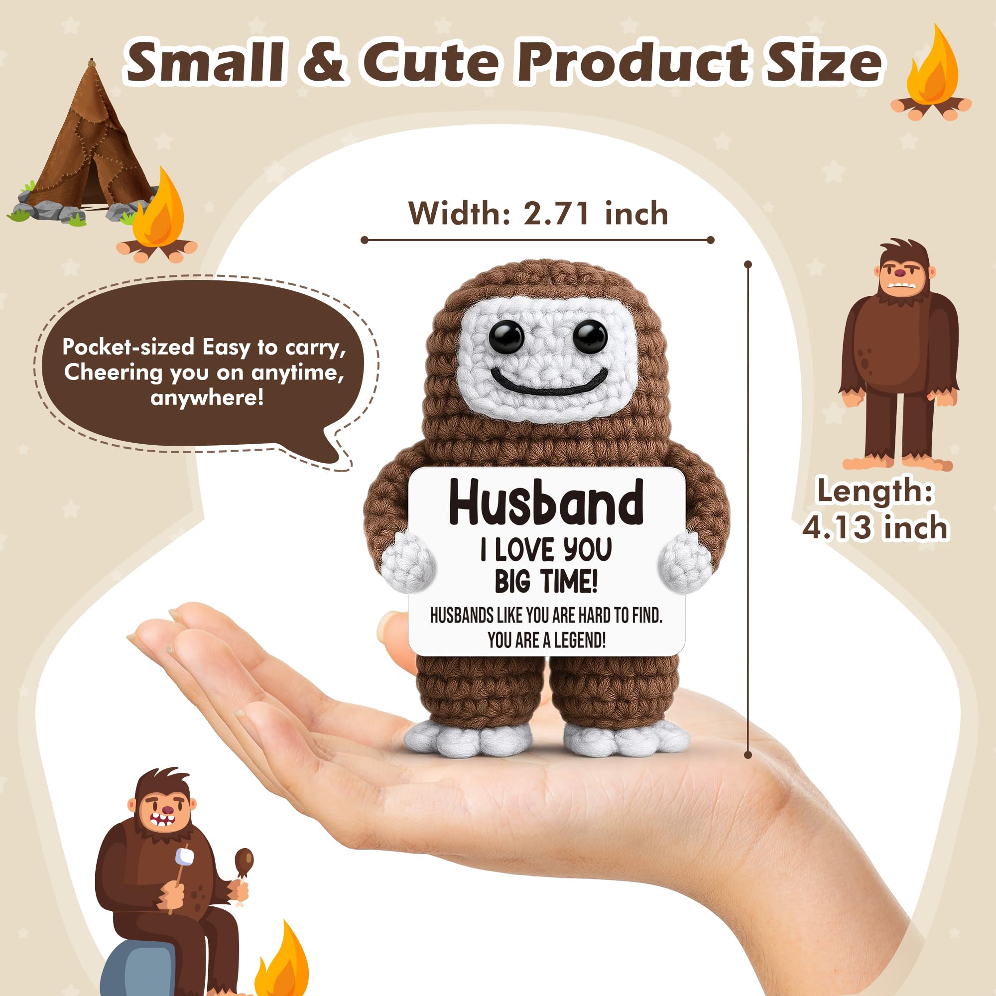 GwhyGifts Best Husband Ever Bigfoot keeps a smile on his car dashboard.