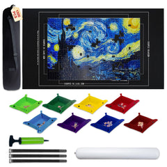 GWLKKE puzzle roll-up mat 46x26 inches with smooth felt surface for large puzzles.