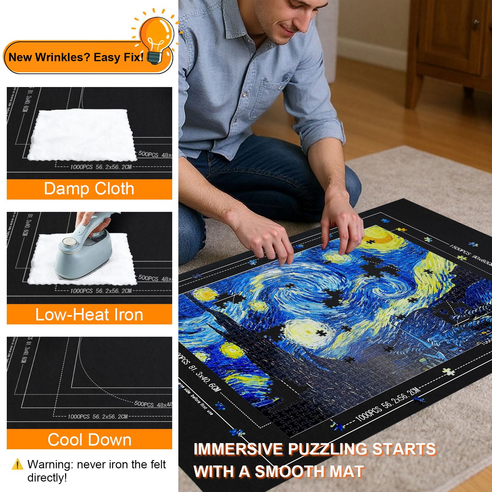 GWLKKE snap-button trays securely hold pieces during sorting.