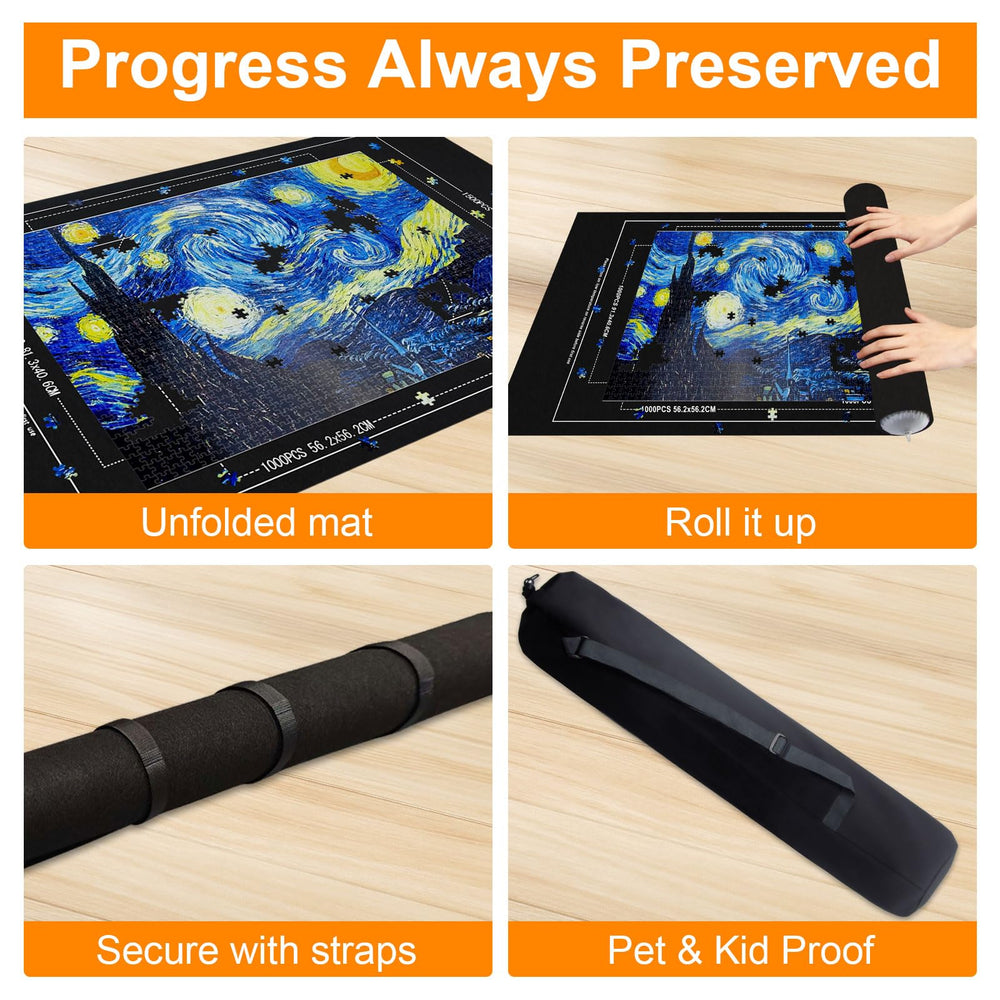 GWLKKE soft felt surface minimizes snags during puzzle assembly.