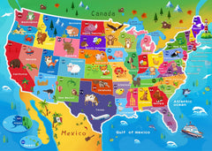 GWXWU US map puzzle box highlighting durable packaging for educational play.