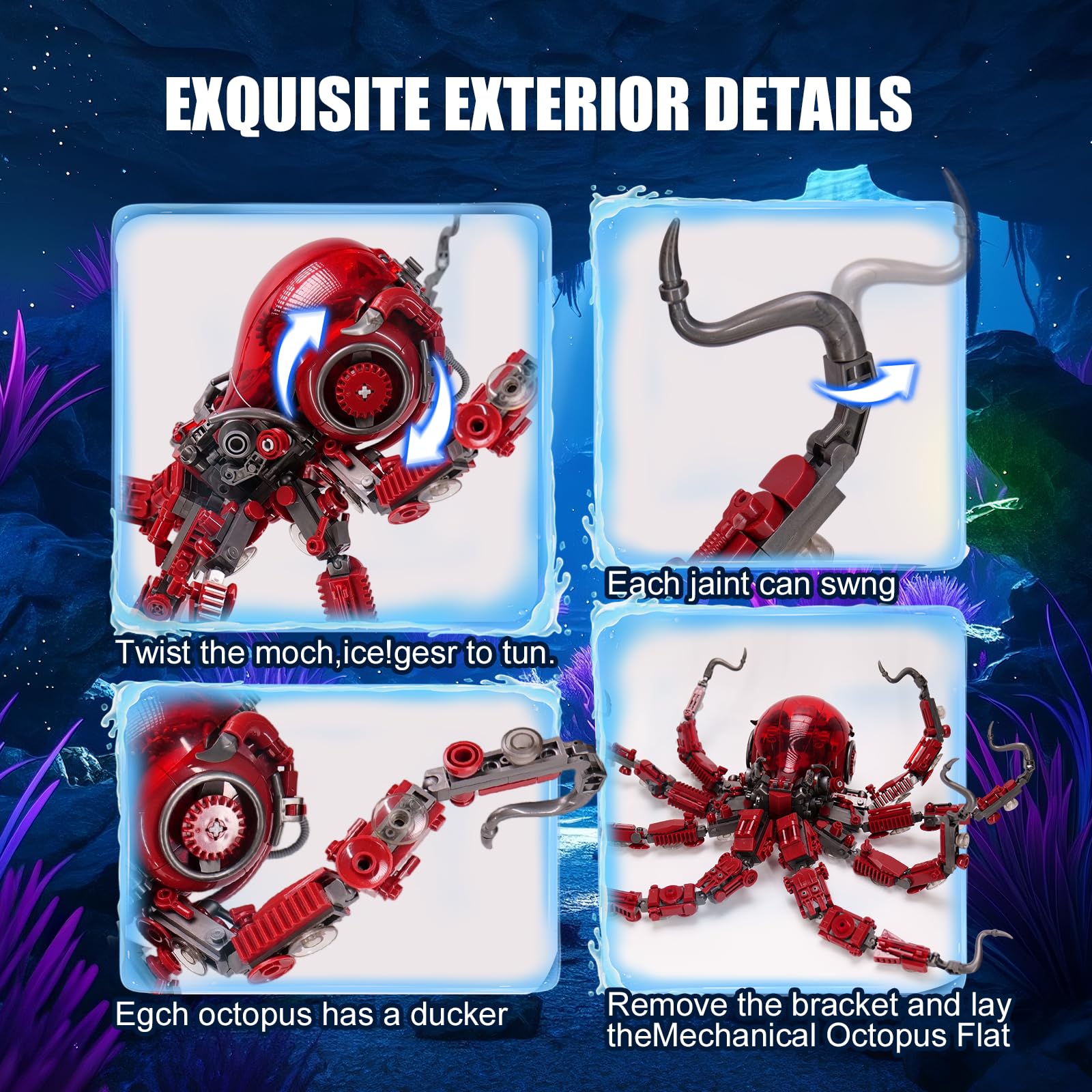 GXJTYYBS octopus with display stand ready for desk presentation