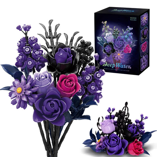 GXJTYYBS Halloween purple flowers rose bouquet for dramatic seasonal decor.