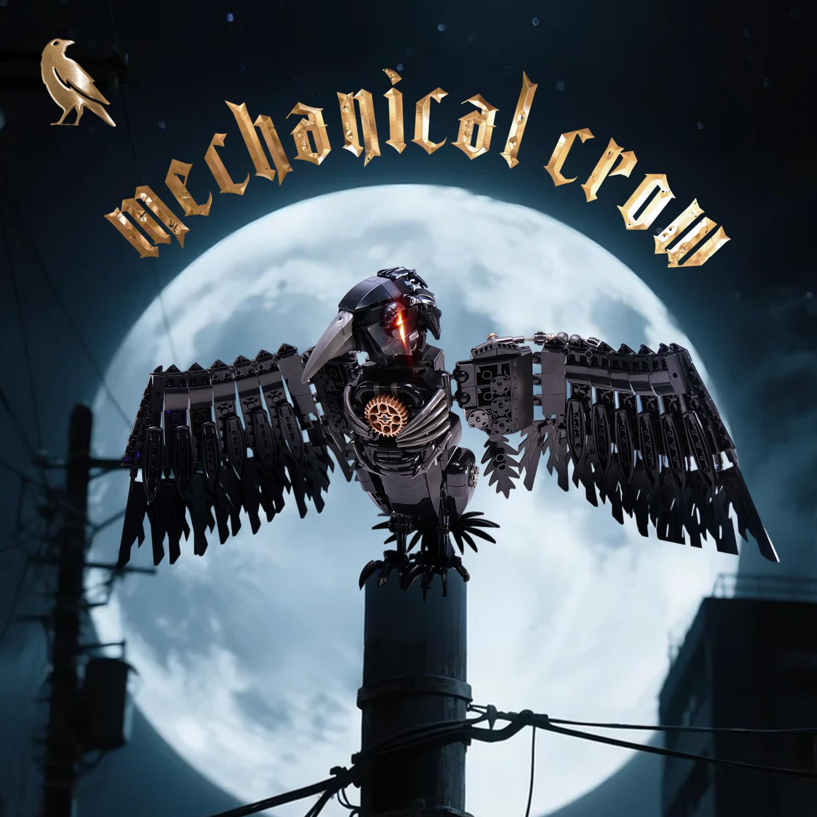 GXJTYYBS Raven wings in motion for dynamic display and poseable scenes.