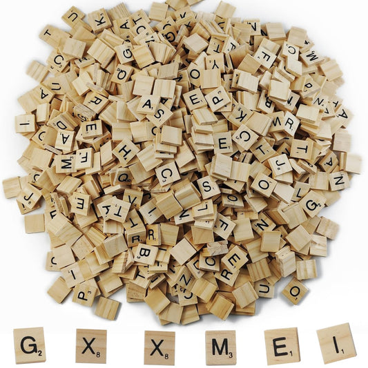GXXMEI wooden letter tiles set A to Z for spelling and learning.