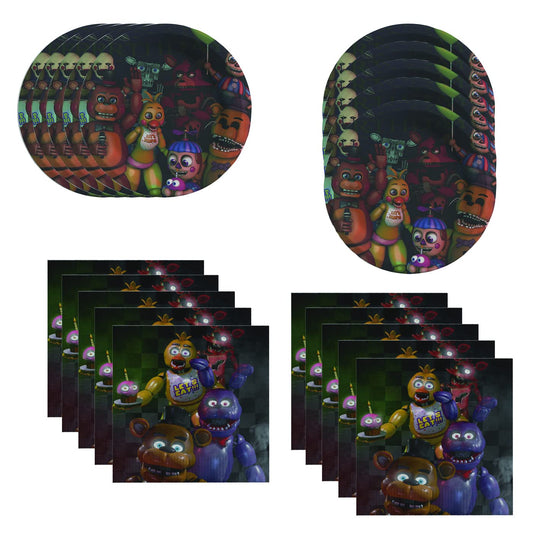 GYSIXGAOSU Five Nights plates for themed party, adds striking table flair and easy serving