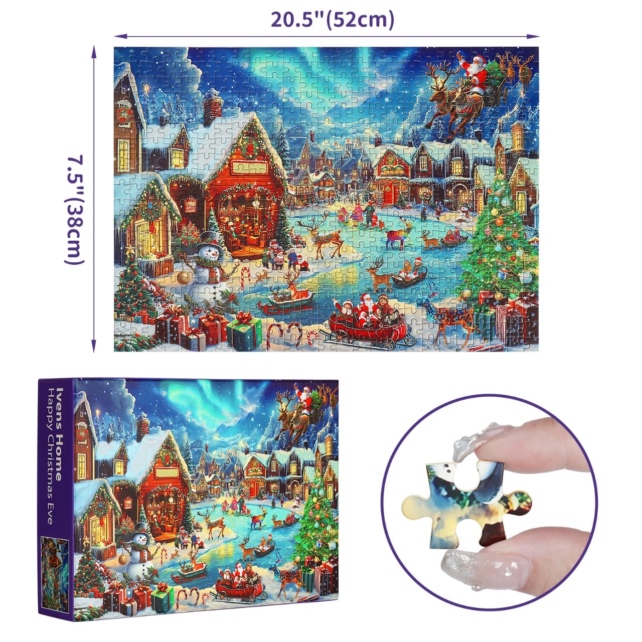 Gyadiex Christmas puzzle: ice skating scene, great for solo relaxation