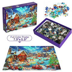 Gyadiex Christmas Village details: gifts and wreaths in vibrant colors