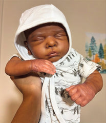 GYCV lifelike reborn black boy doll with birth certificate for imaginative play and keepsake.