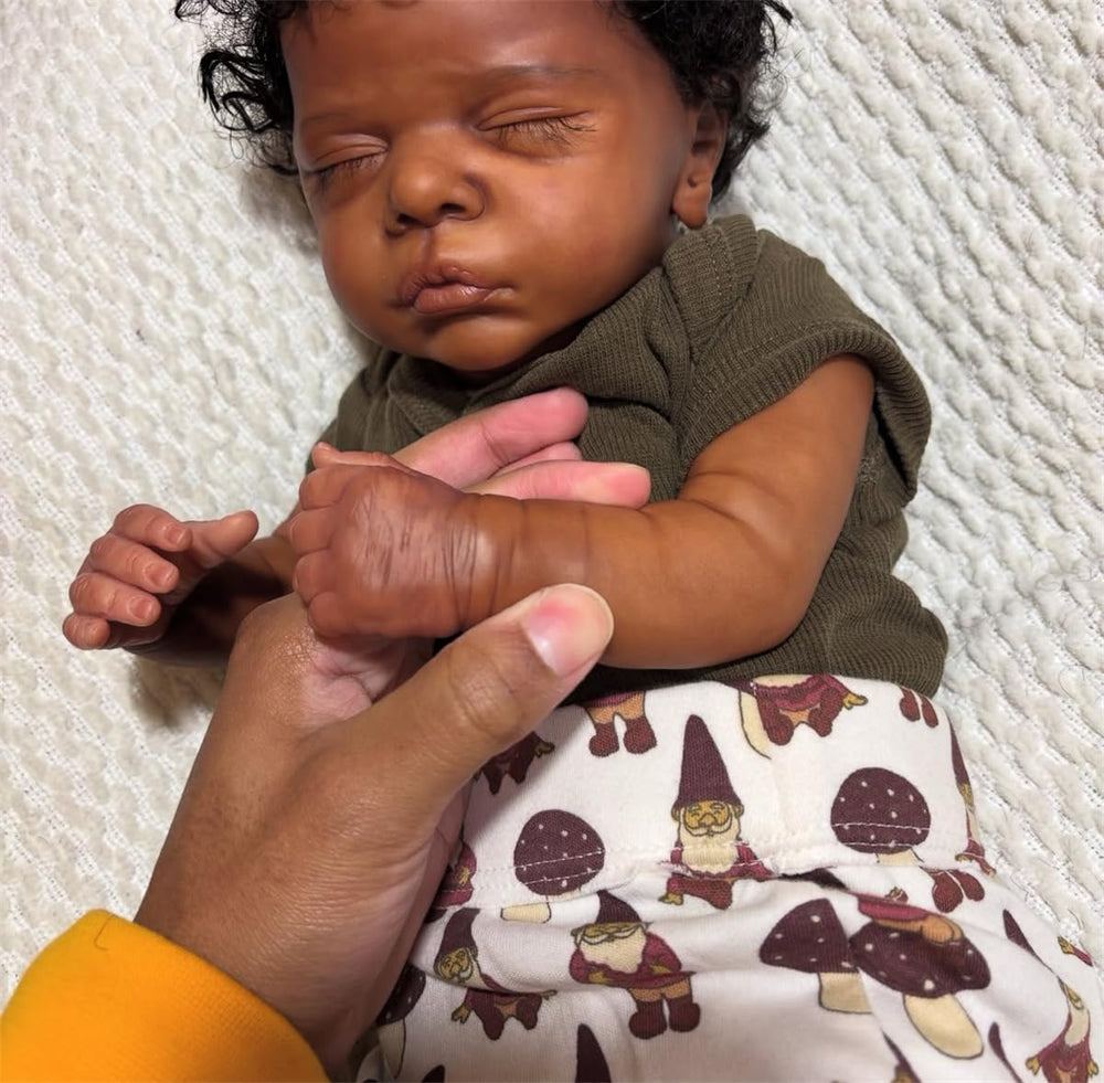 GYCV reborn black boy with detailed hand-painted features for realism.