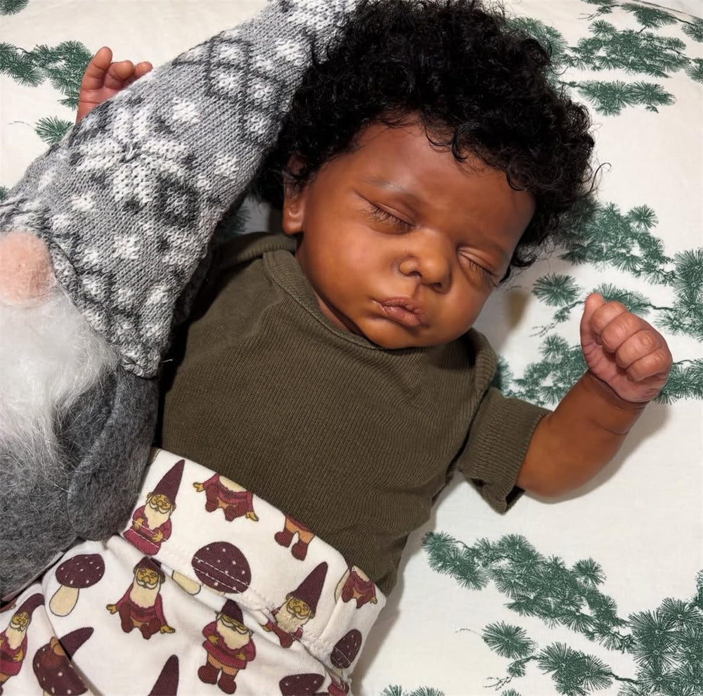 GYCV reborn black boy with soft body for comfortable play sessions.