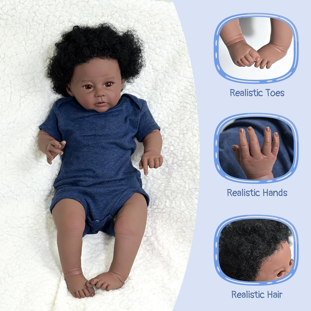 GYCV reborn baby doll weighted body with cloth torso for cuddling.